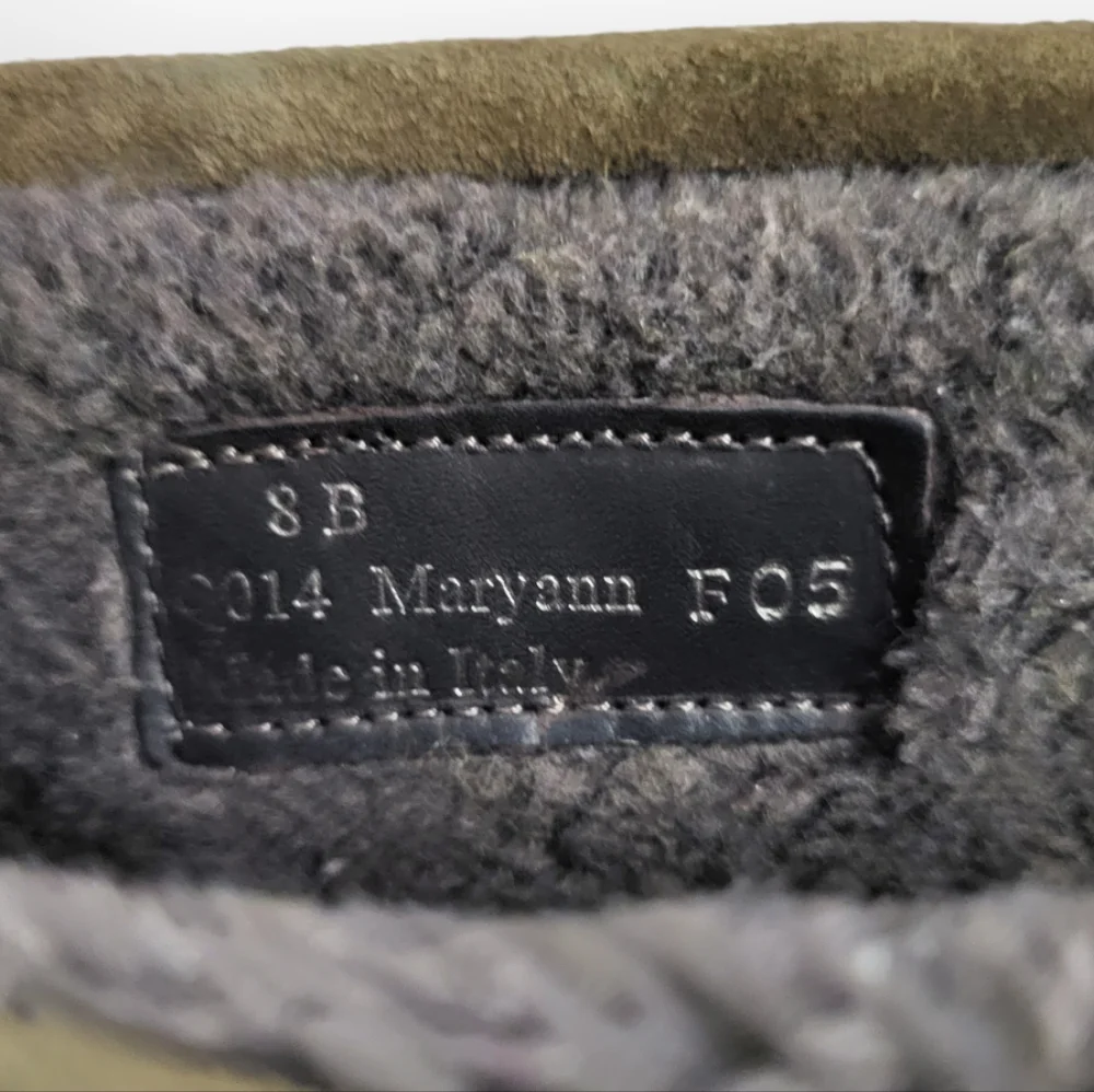 COACH Maryann Rabbit Fur Suede Boots Brown Beaded Trim Pom Pom Ties 8
